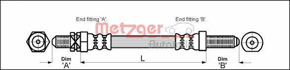 Flexible de frein (Durite de frein) METZGER ref. 4112103